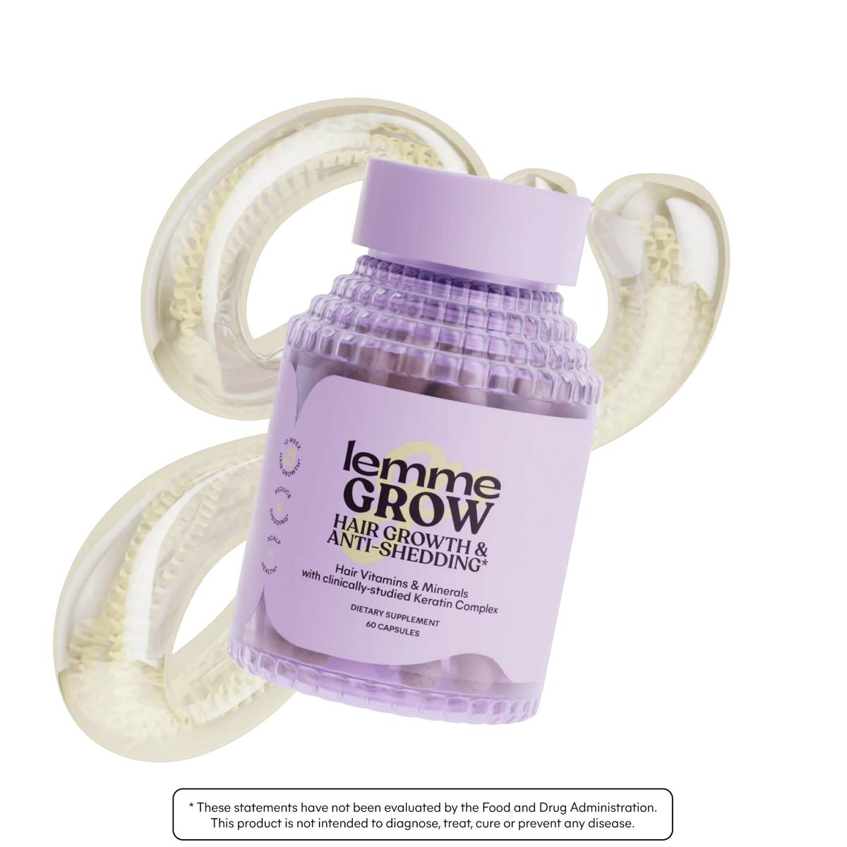 Lemme Grow – Crecimiento Capilar con Biotina y Keratin Complex, 60 Cápsulas